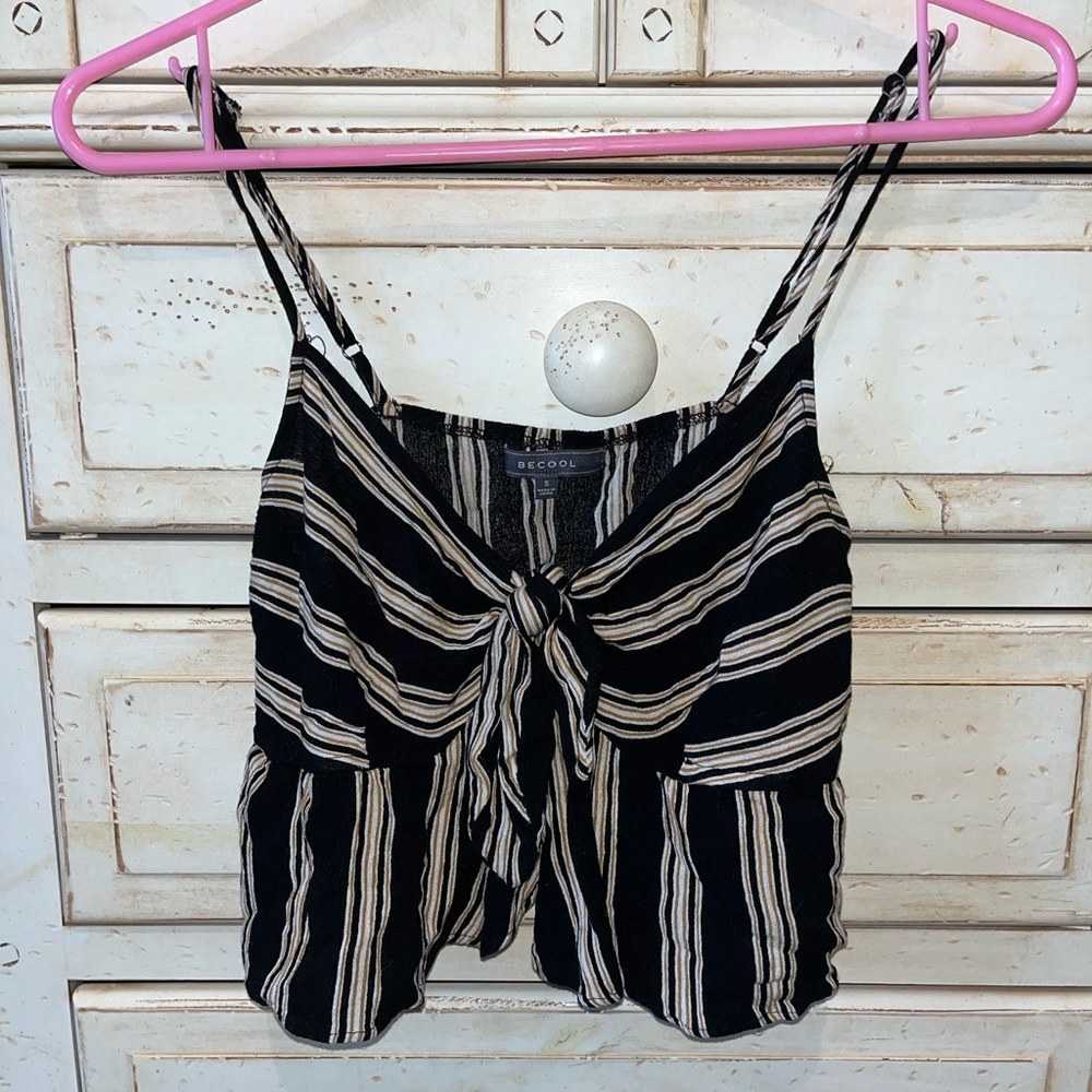 Be cool tie front tank top with adjustable straps